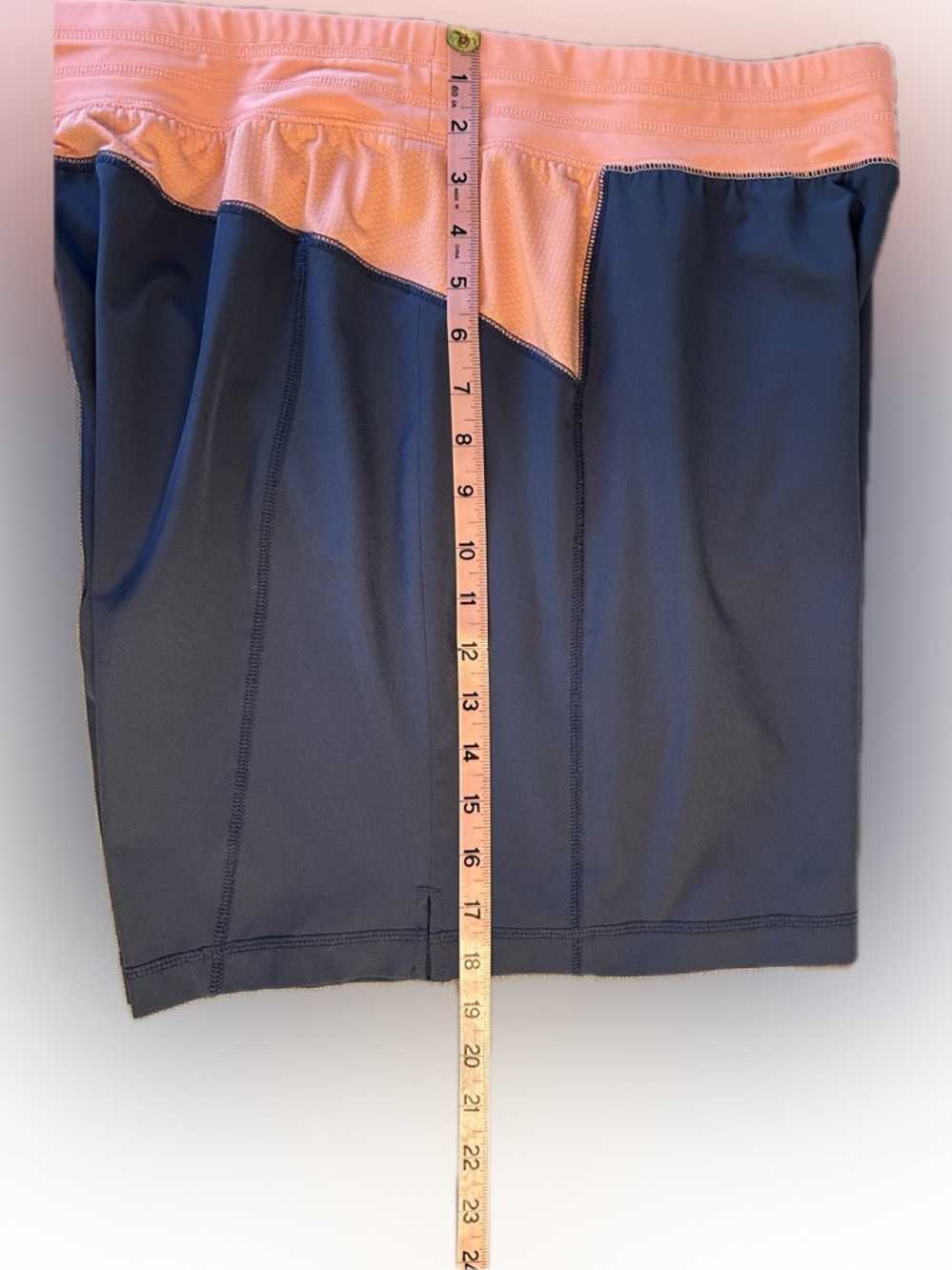 Sporty Shorts- quick dry- blue & coral - Women's XL - Picture 4 of 5